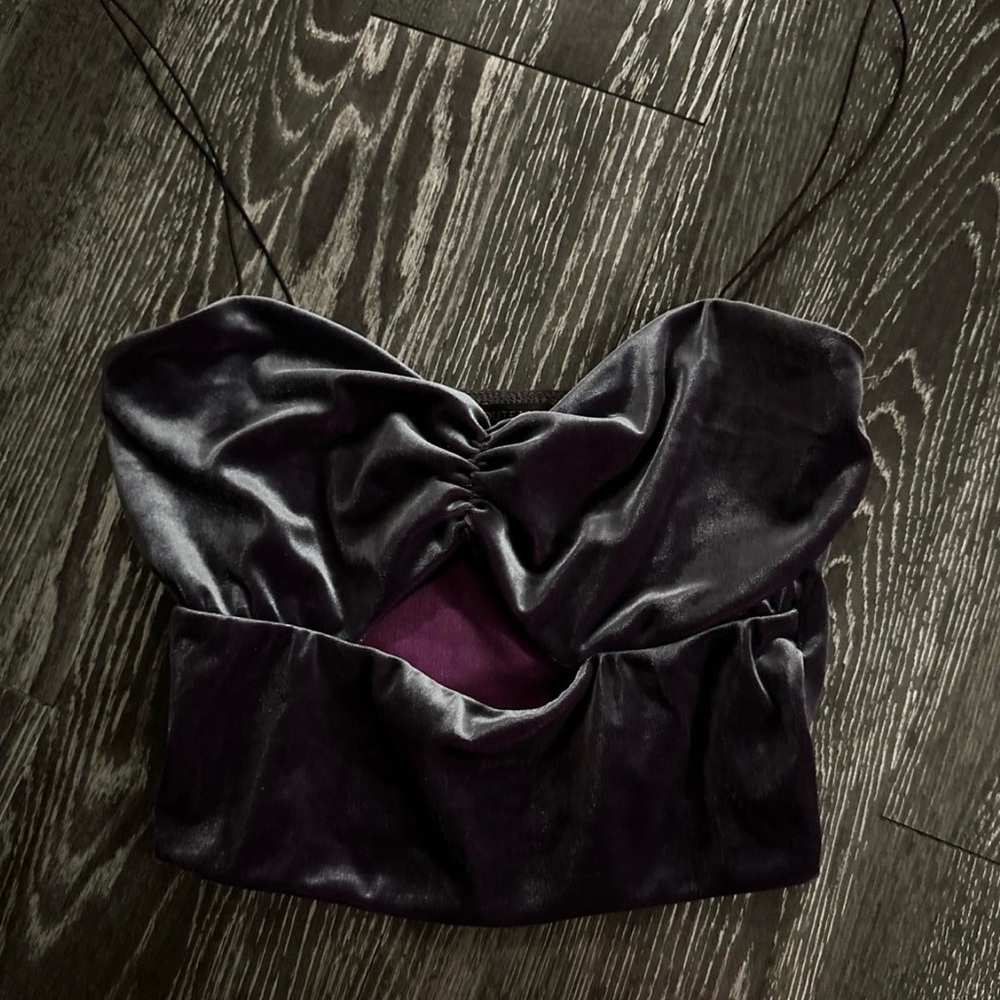 Velvet Black Strapless Top